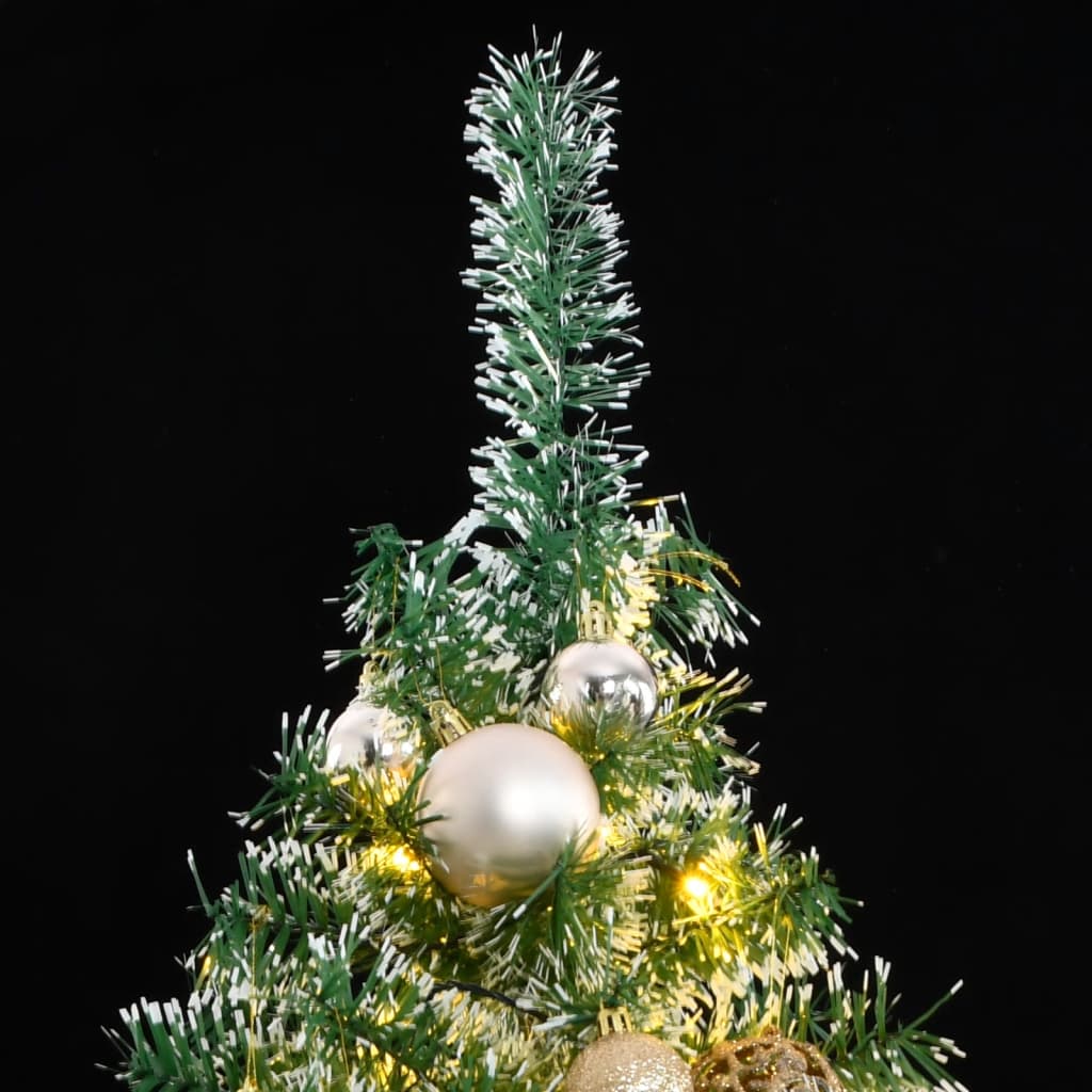 VidaXL Sapin de Noël artificiel avec 300 LED, boules et neige 240 cm
