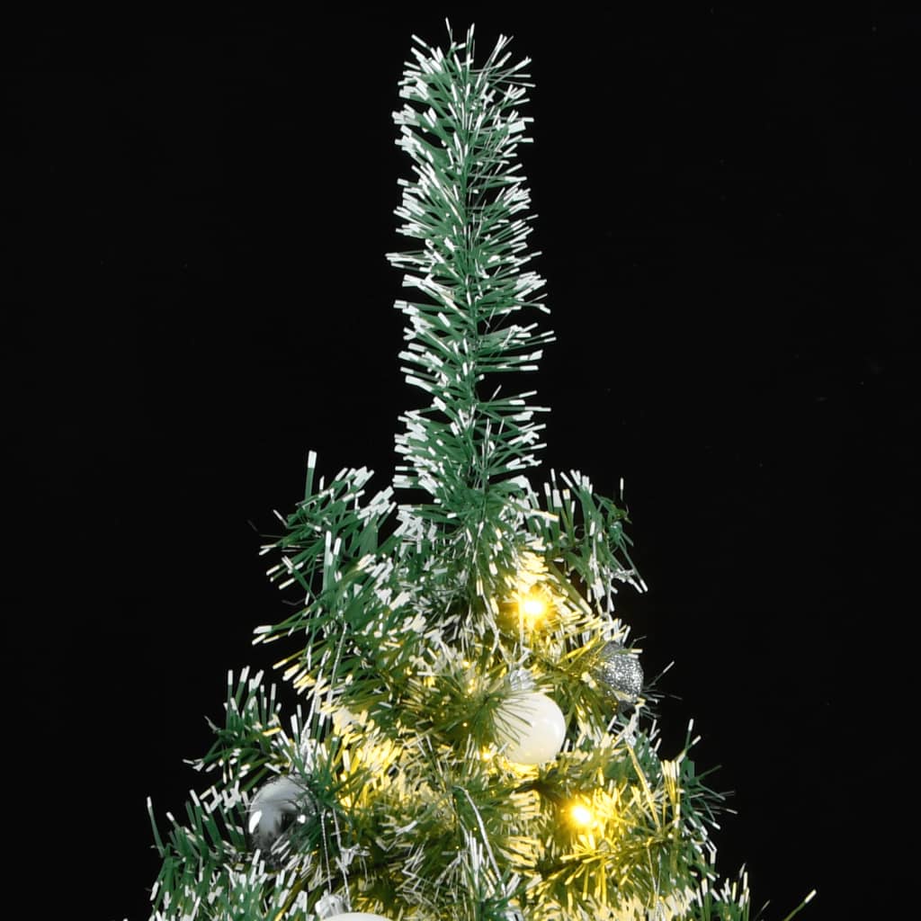 VidaXL Sapin de Noël artificiel avec 300 LED, boules et neige 180 cm