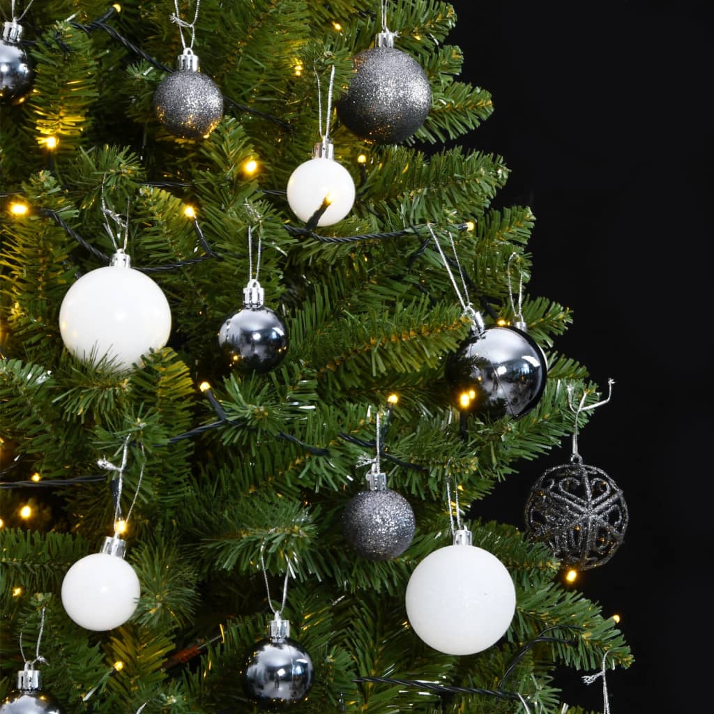 VidaXL Sapin de Noël artificiel avec charnières 300 LED et boules de Noël 270 cm