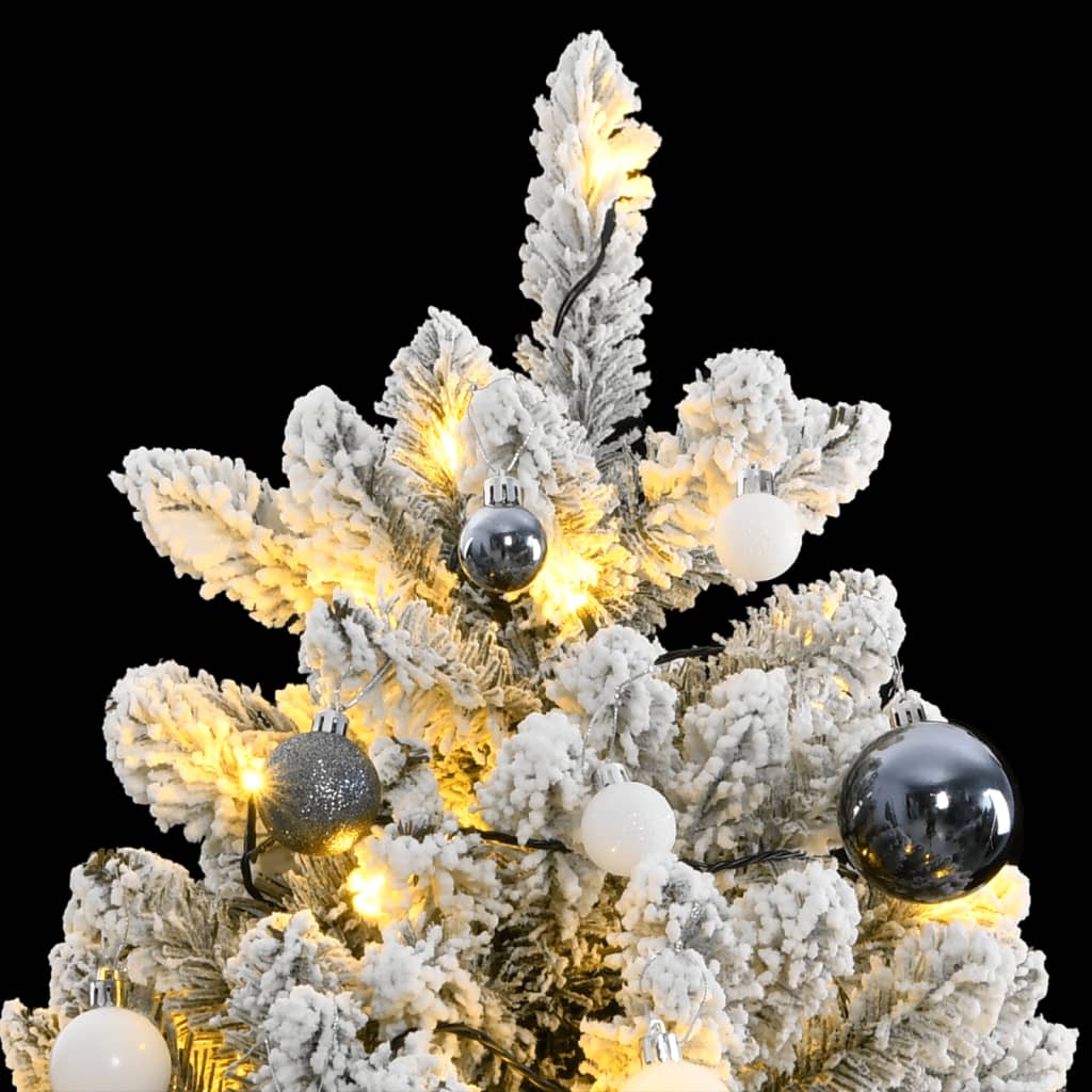 VidaXL Sapin de Noël artificiel avec charnières 300 LED et boules de Noël 180 cm