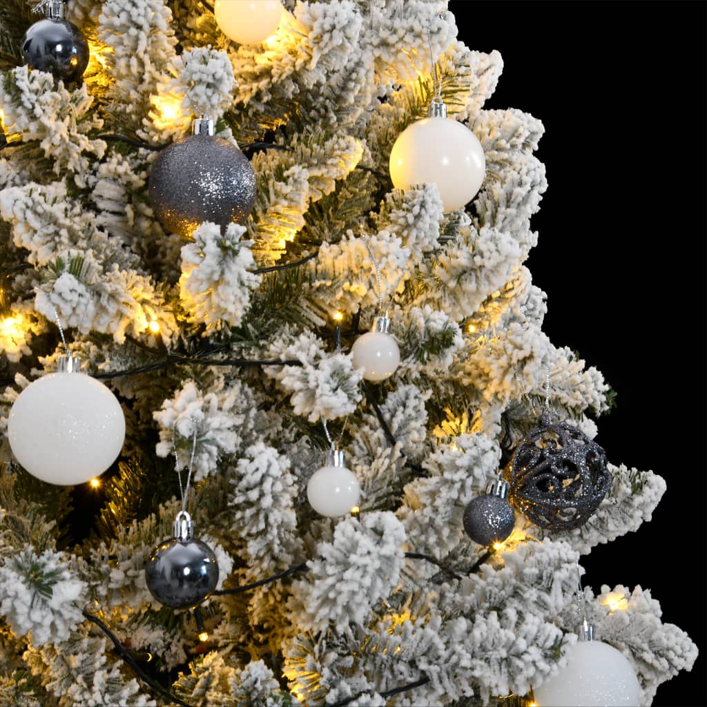 VidaXL Sapin de Noël artificiel avec charnières 300 LED et boules de Noël 180 cm