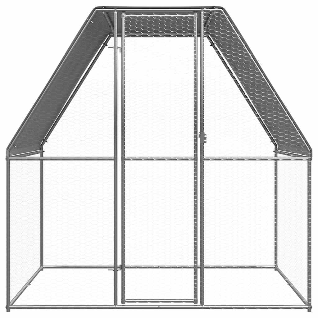 Cage à poulets VidaXL 2x2x2 m en acier galvanisé argent et gris