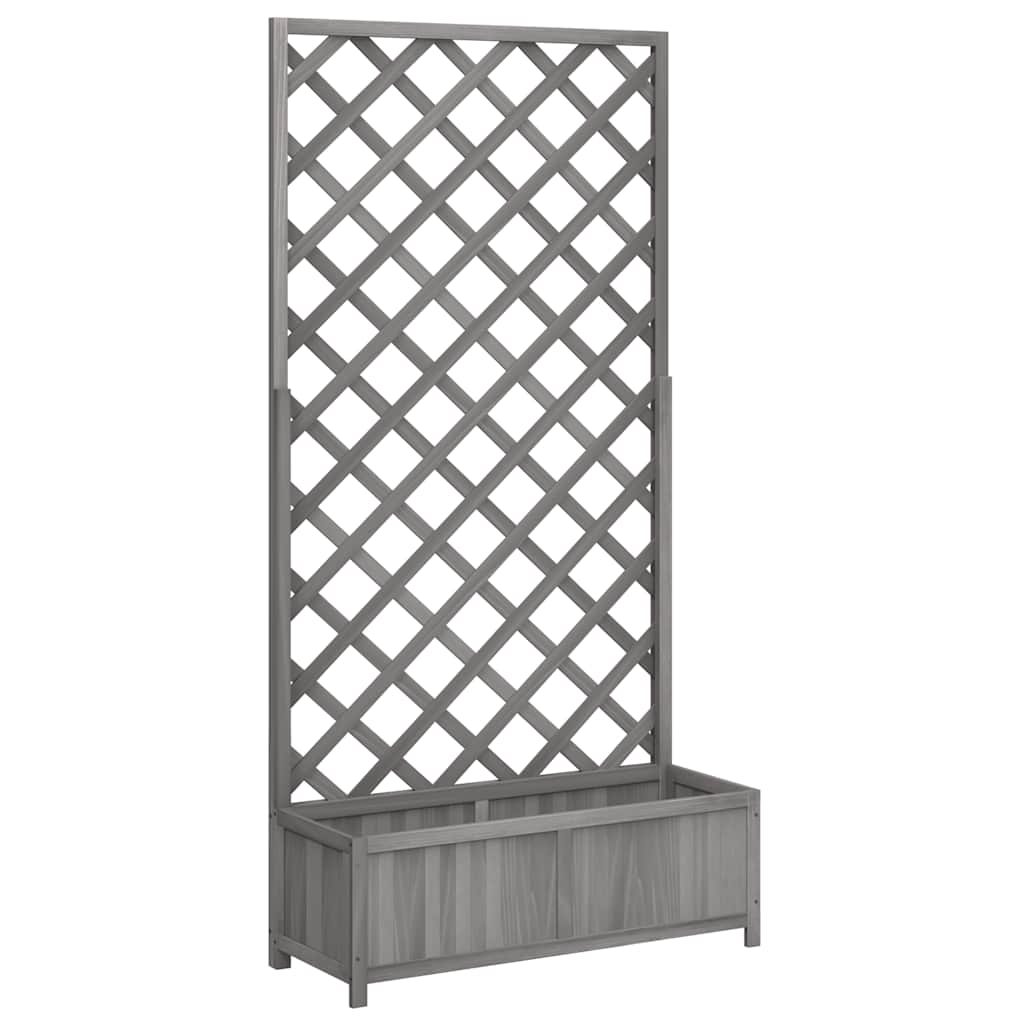 Vidaxx jardinière avec treillis, bois de pin massif, gris