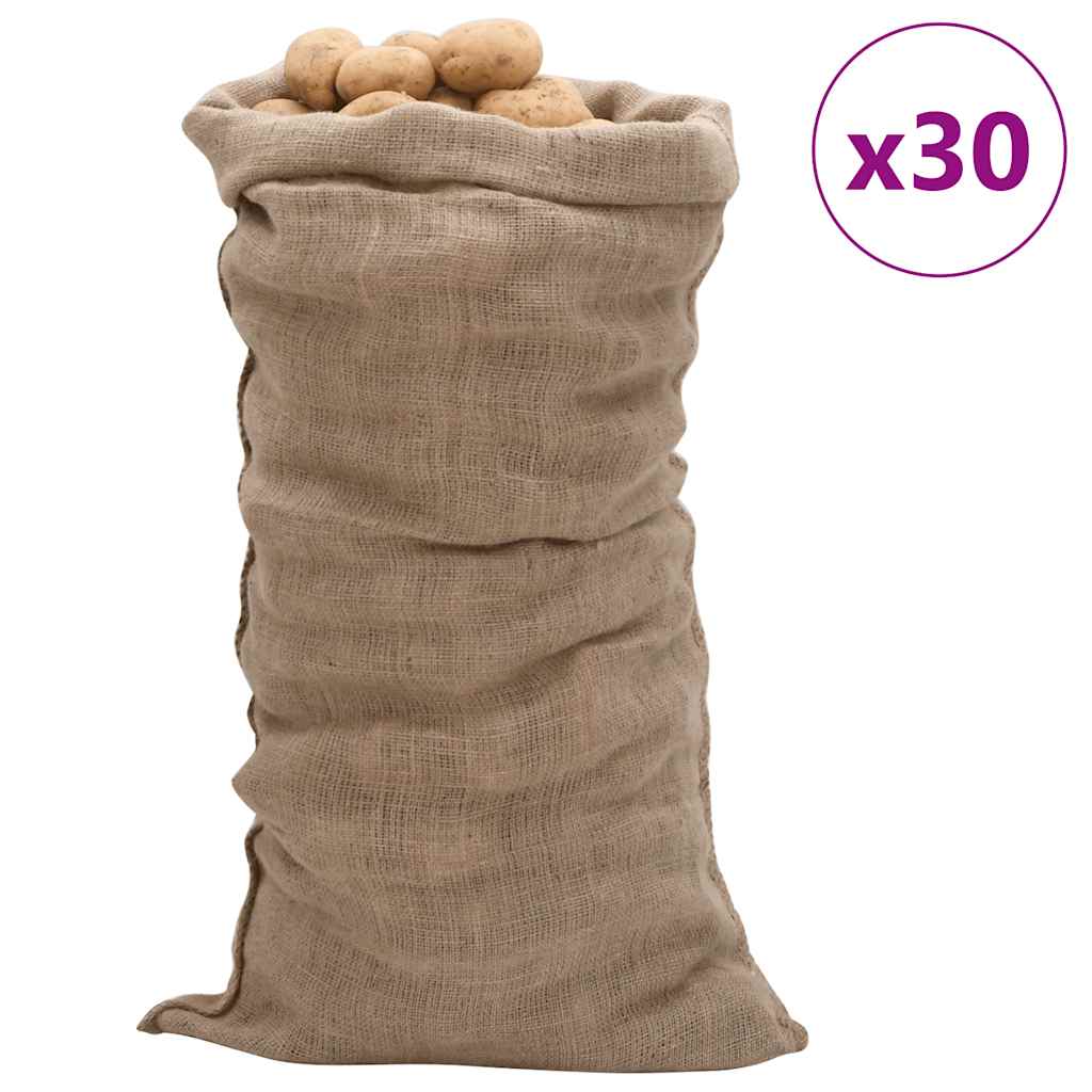 VidaXL Sacs de jute 30 pièces 220 g m² 65x135 cm 100% jute