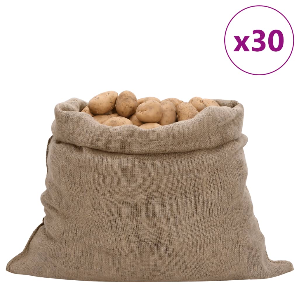 VidaXL Sacs de jute 30 pièces 220 g m² 100x110 cm 100% jute
