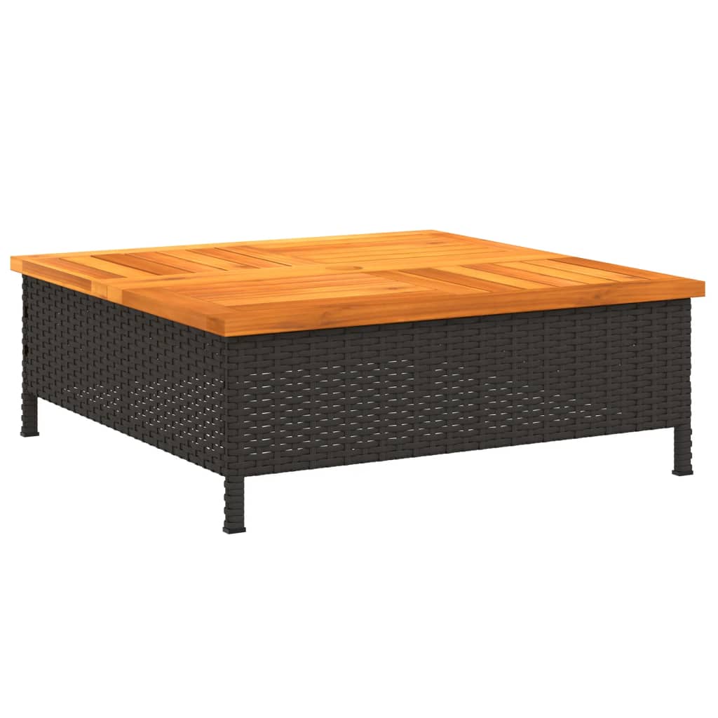 Vidaxx housse de pied de parasol 70x70x25 cm poly rotin bois d'acacia noir