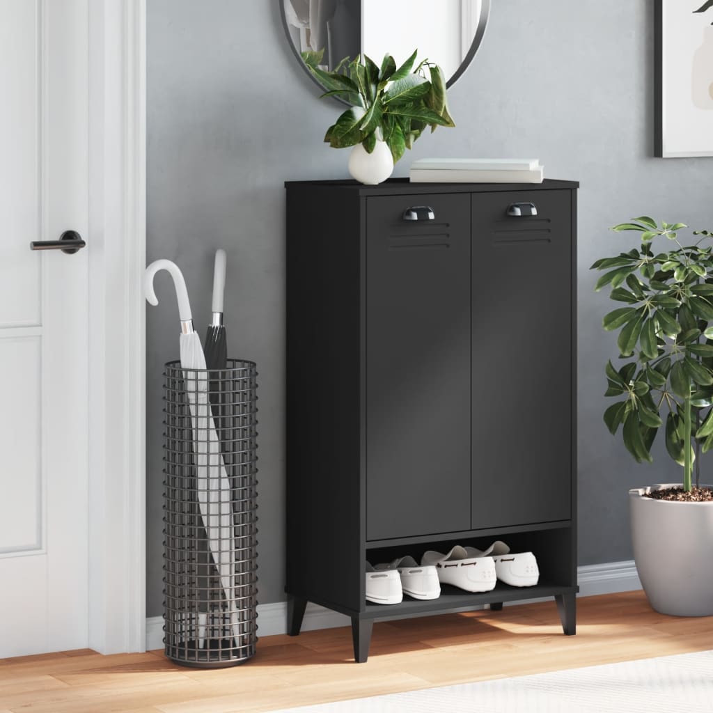 Vidaxl armoire à chaussures viken fini bois noir