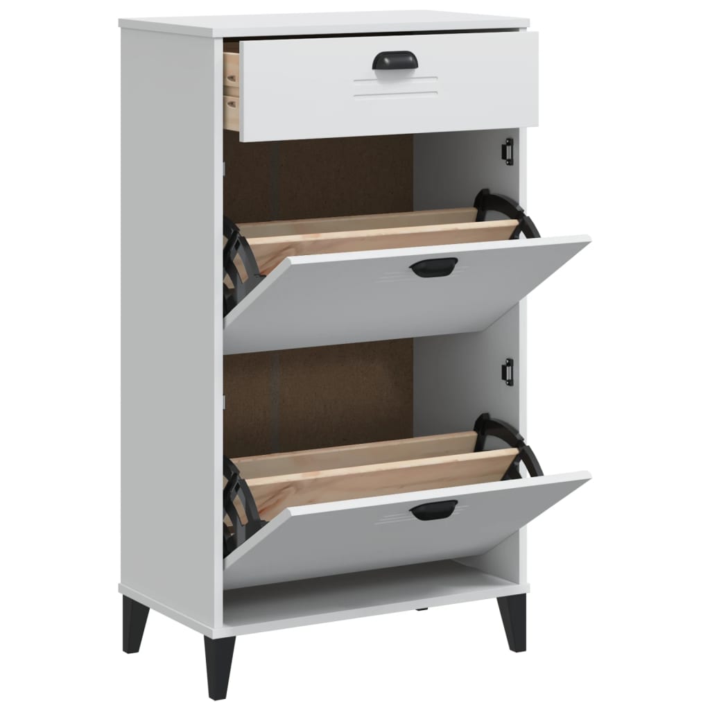 Vidaxl armoire à chaussures viken fini bois blanc