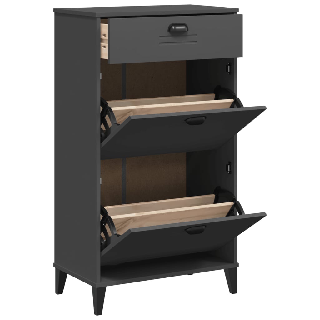Vidaxl armoire à chaussures viken bois d'ingénierie gris anthracite
