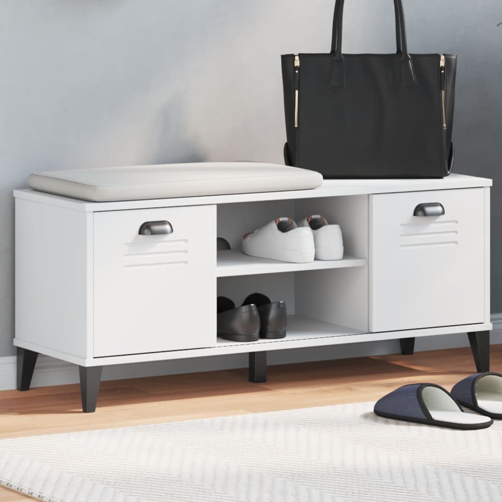 Vidaxx banc à chaussures viken 106x35x45 cm bois d'ingénierie blanc