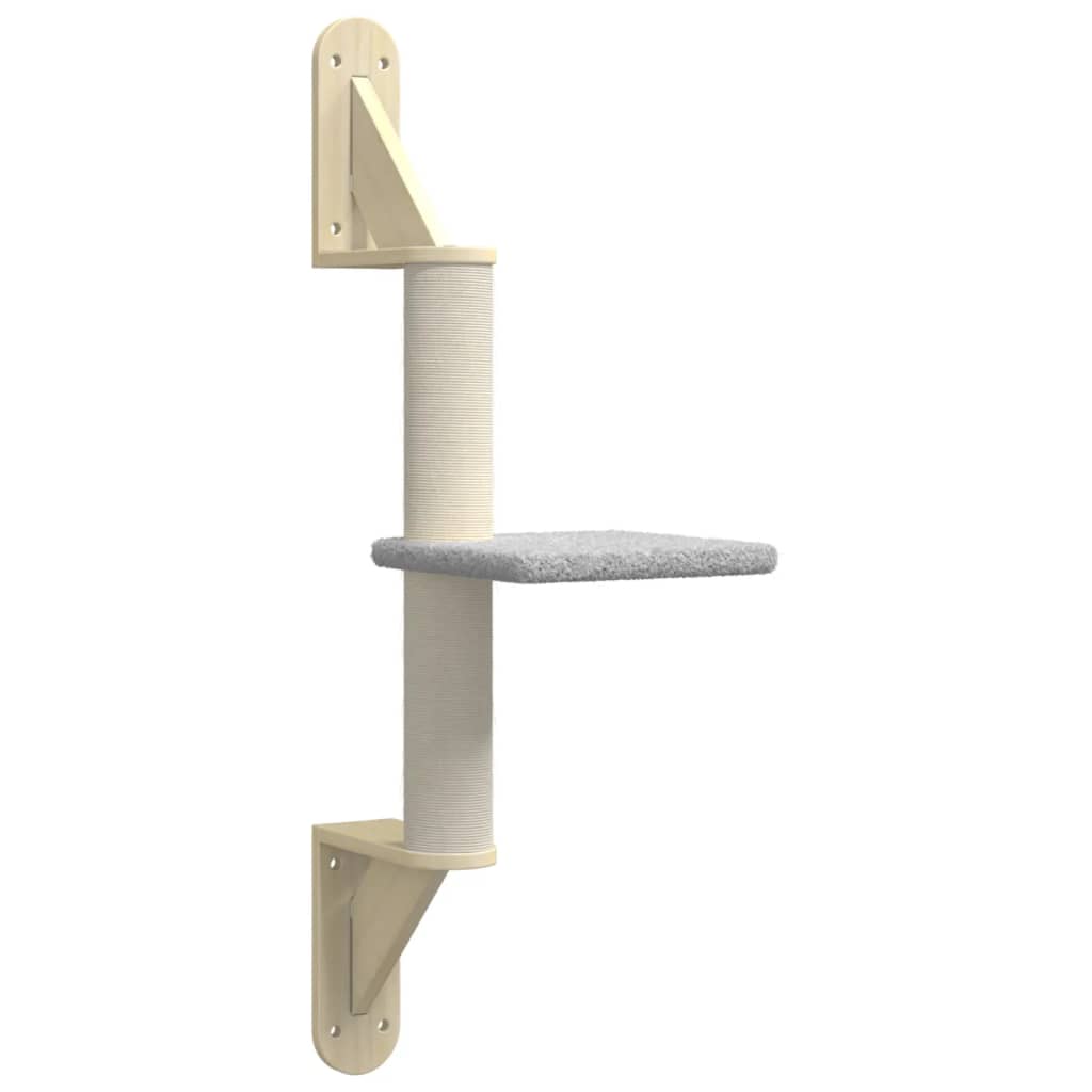 Vidaxl meuble mural pour chat avec griffoir 85,5 cm gris clair