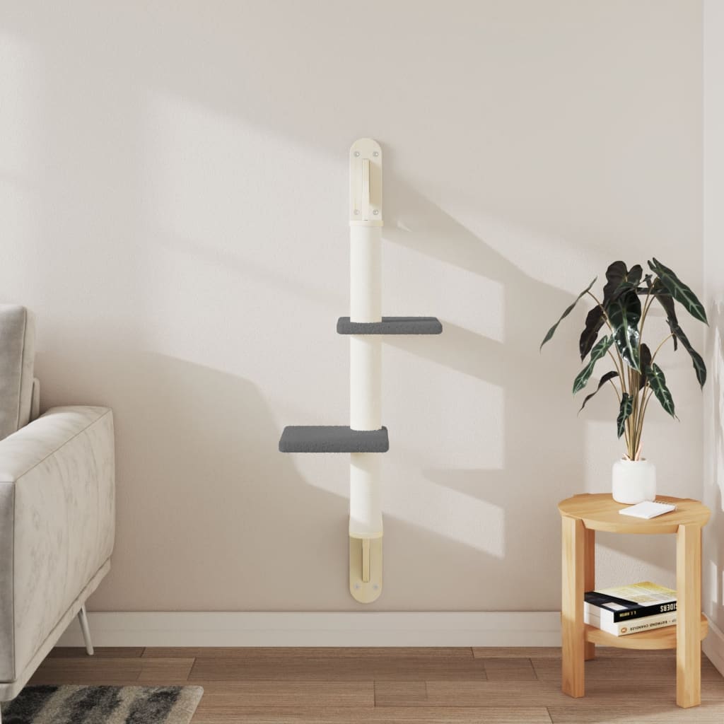 Vidaxl meuble pour chat mural avec griffoir 108 cm gris foncé