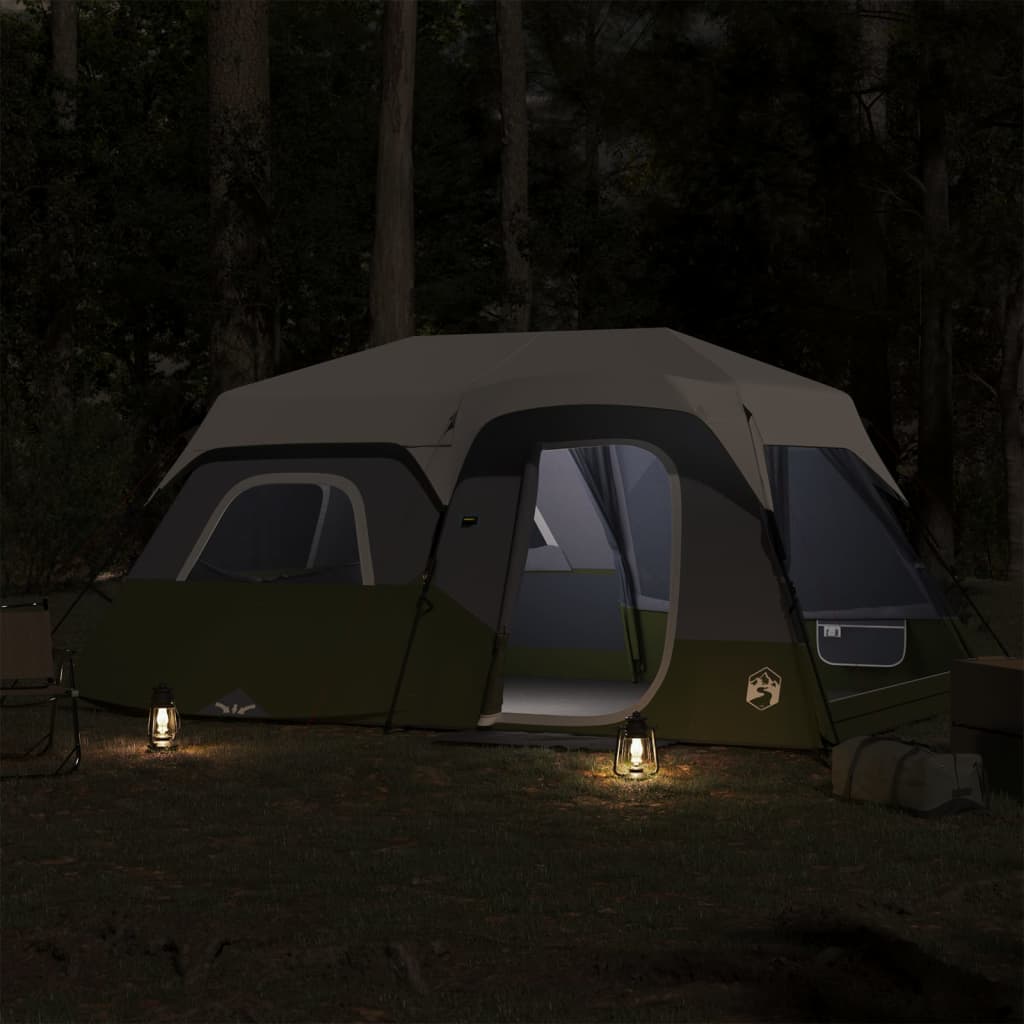 Tente VidaXL 9 personnes étanche avec LED bleu clair