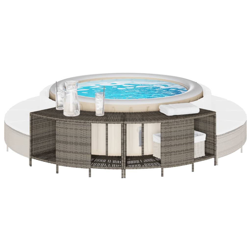 Vidaxx étagères de rangement pour spa 2 pcs poly rotin gris
