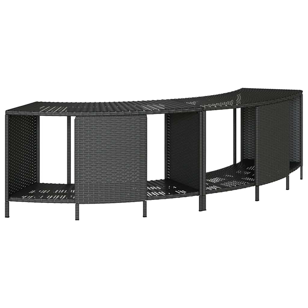 Vidaxx étagères de rangement pour spa 2 pcs poly rotin noir