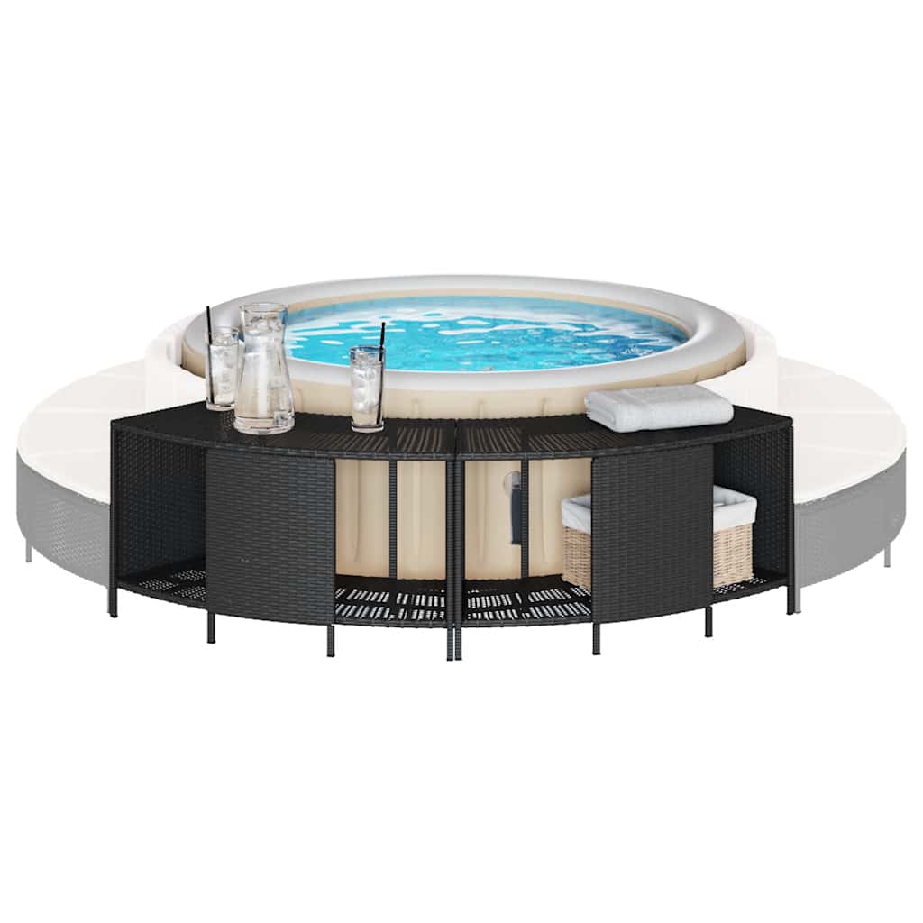 Vidaxx étagères de rangement pour spa 2 pcs poly rotin noir