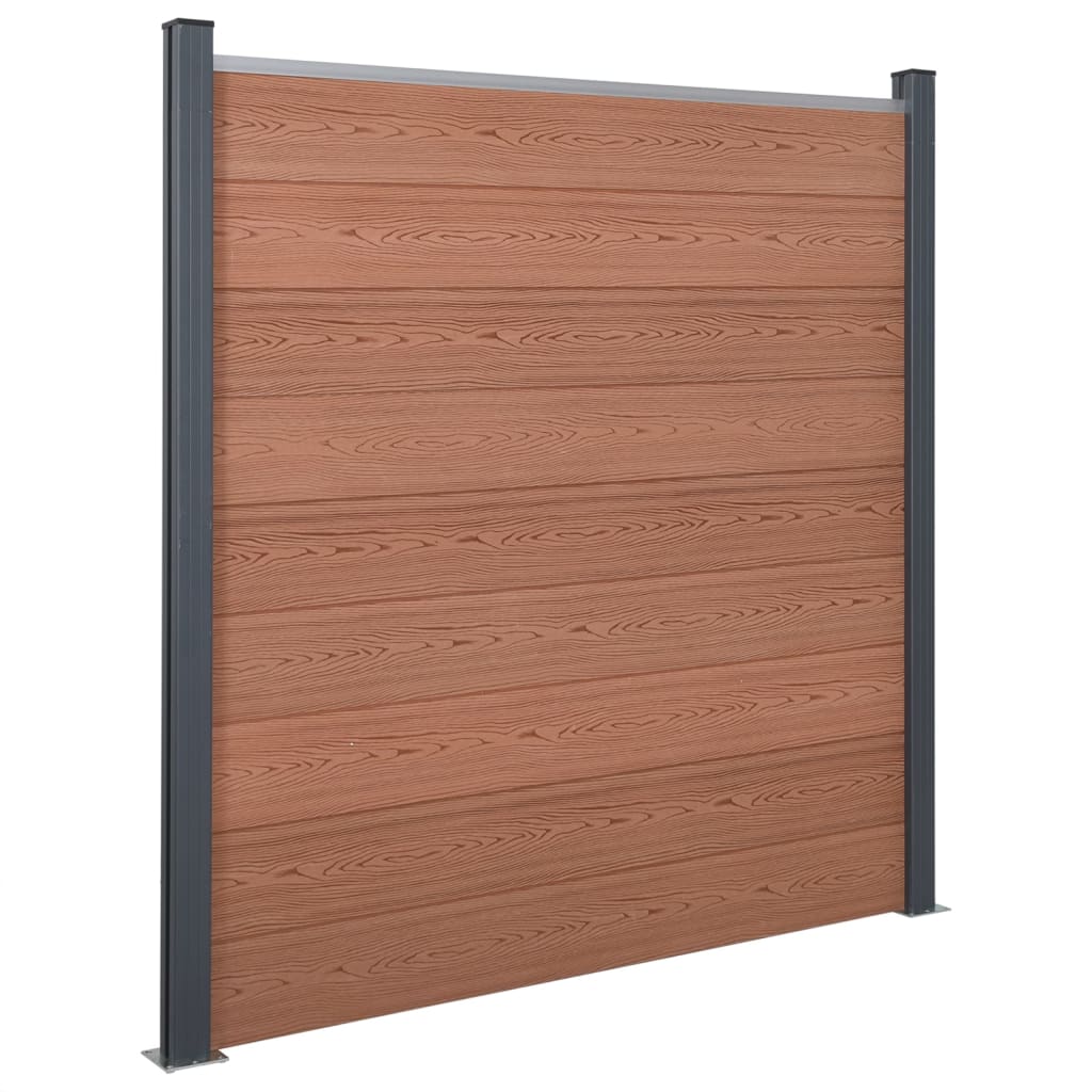 VidaXL Jeu de panneaux de clôture 180x186 cm HKC marron