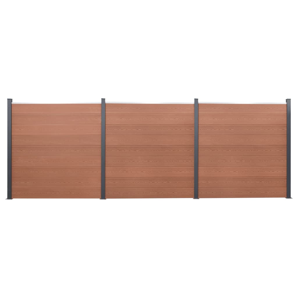 VidaXL Jeu de panneaux de clôture 526x186 cm HKC marron
