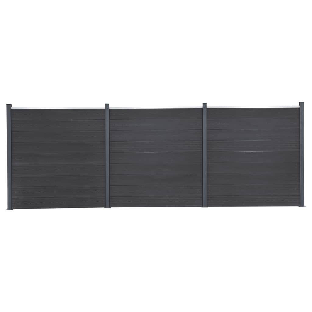 VidaXL Ensemble de panneaux de clôture 526x186 cm HKC gris