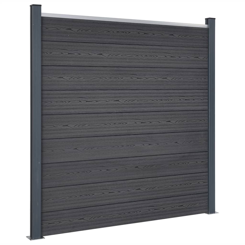VidaXL Ensemble de panneaux de clôture 526x186 cm HKC gris