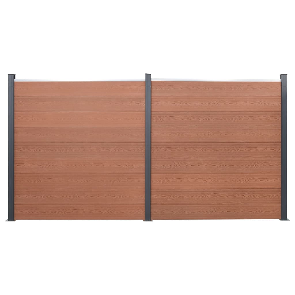 VidaXL Jeu de panneaux de clôture 353x186 cm HKC marron