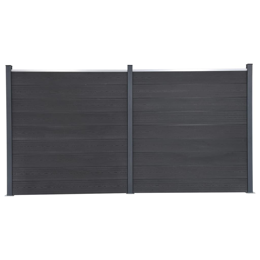VidaXL Ensemble de panneaux de clôture 353x186 cm HKC gris