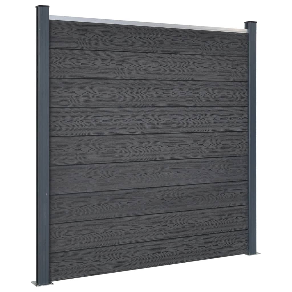 VidaXL Ensemble de panneaux de clôture 353x186 cm HKC gris