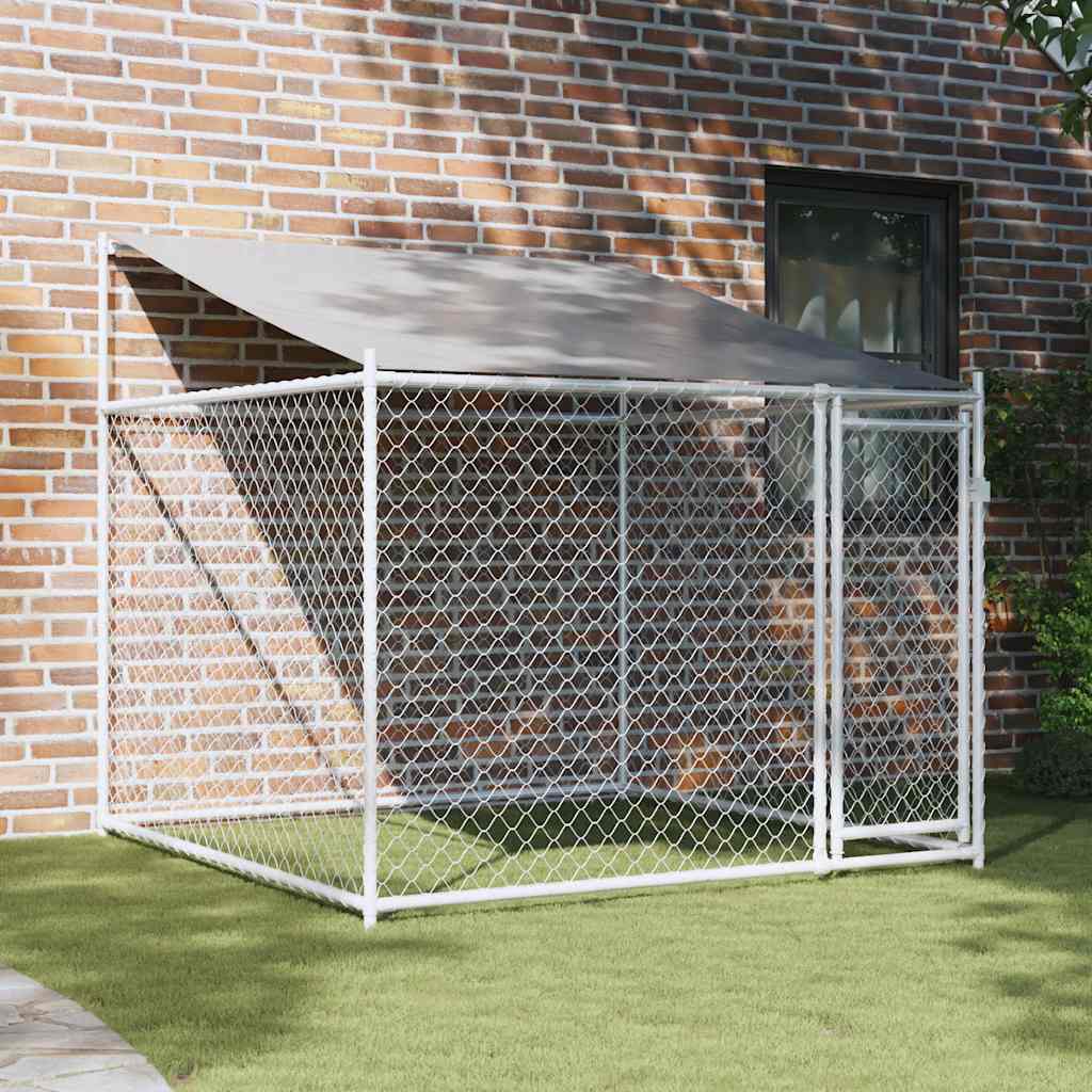 Vidaxxl niche avec toit et porte 2x2x2 m acier galvanisé gris
