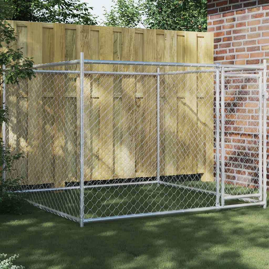 Vidaxxl niche avec porte 2x2x1,5 m acier galvanisé gris