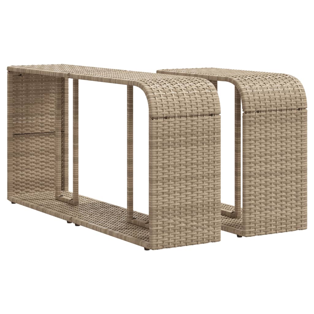 VidaXL étagères de rangement 2 pcs poly rotin beige