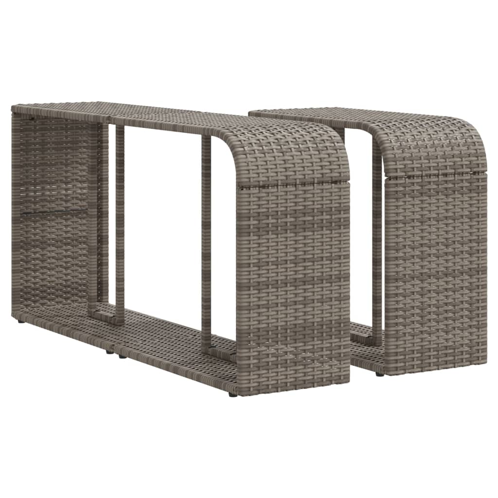 Vidaxx étagères de rangement 2 pcs poly rotin gris