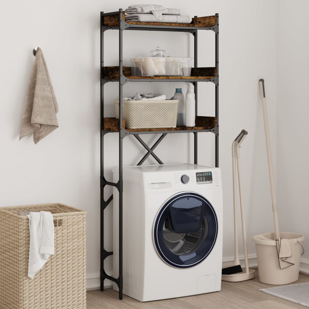 Vidaxx support pour machine à laver 67x25x163 cm bois traité, chêne fumé