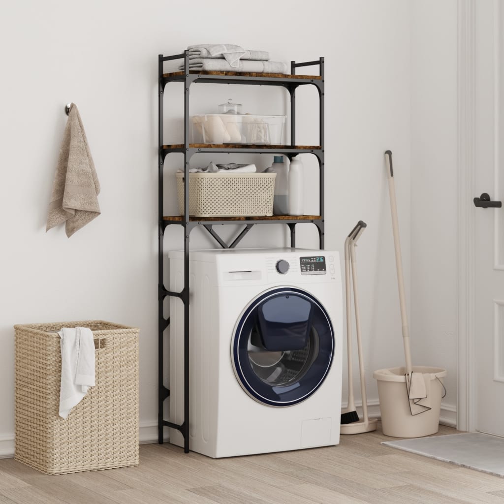 Vidaxx support pour machine à laver 67x25x163 cm bois traité, chêne fumé