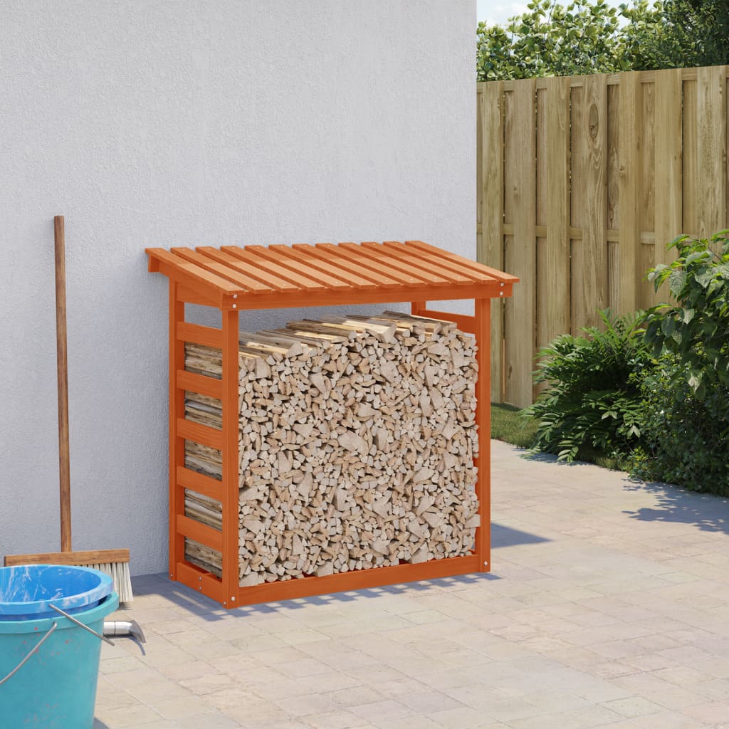 Vidaxx support à bois de cheminée 108x64,5x110 cm en bois de pin massif, marron lavé