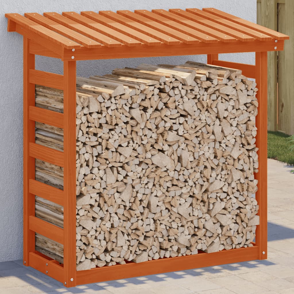 Vidaxx support à bois de cheminée 108x64,5x110 cm en bois de pin massif, marron lavé