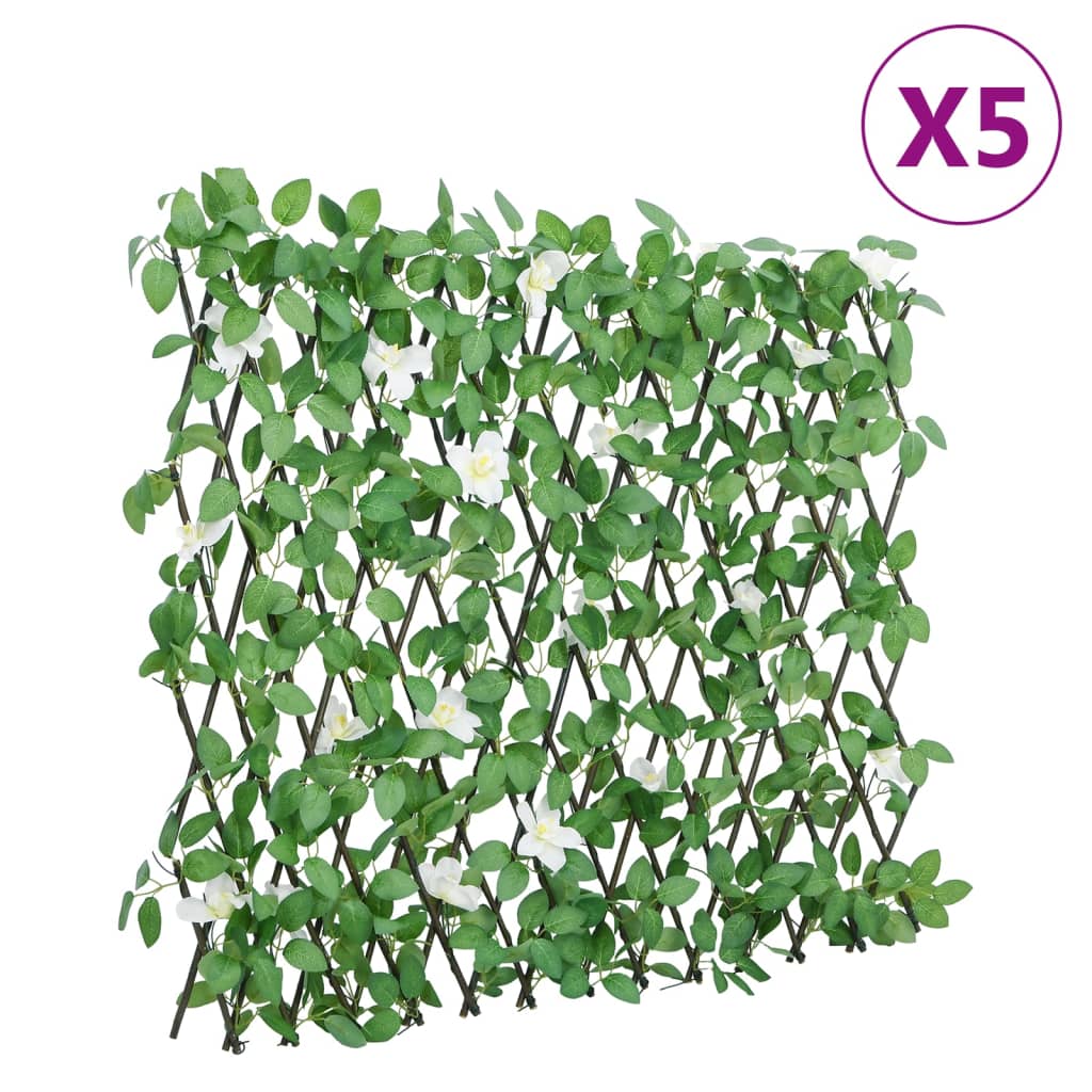 Vidaxx plante de lierre artificielle sur treillis 5 pcs extensible 186x30 cm vert