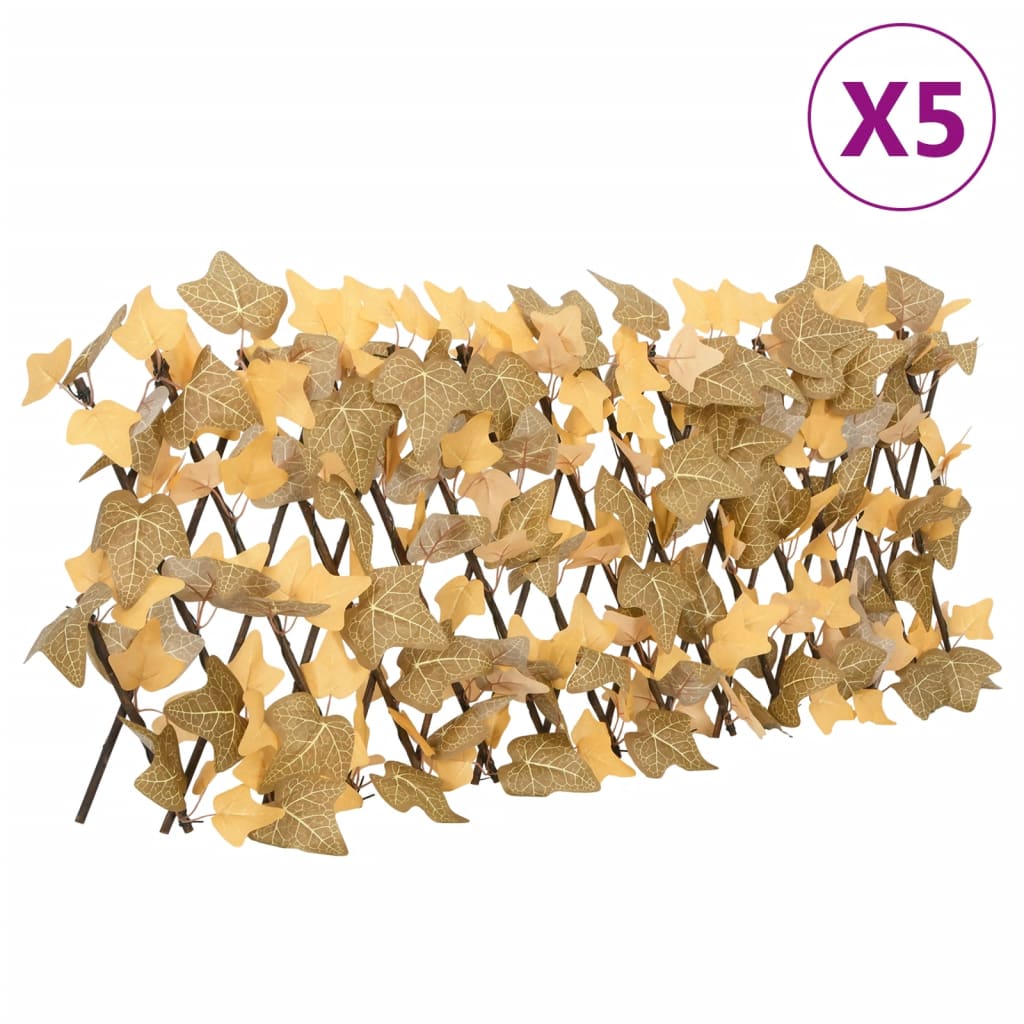 Vidaxx plante artificielle treillis de feuilles d'érable 5 pcs extensible 180x30 cm orange