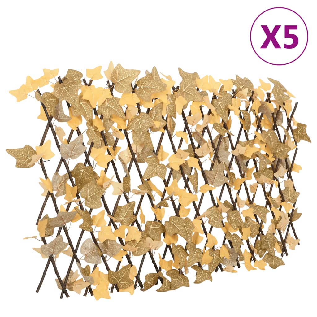 Vidaxx plante artificielle treillis de feuilles d'érable 5 pcs extensible 180x60 cm orange
