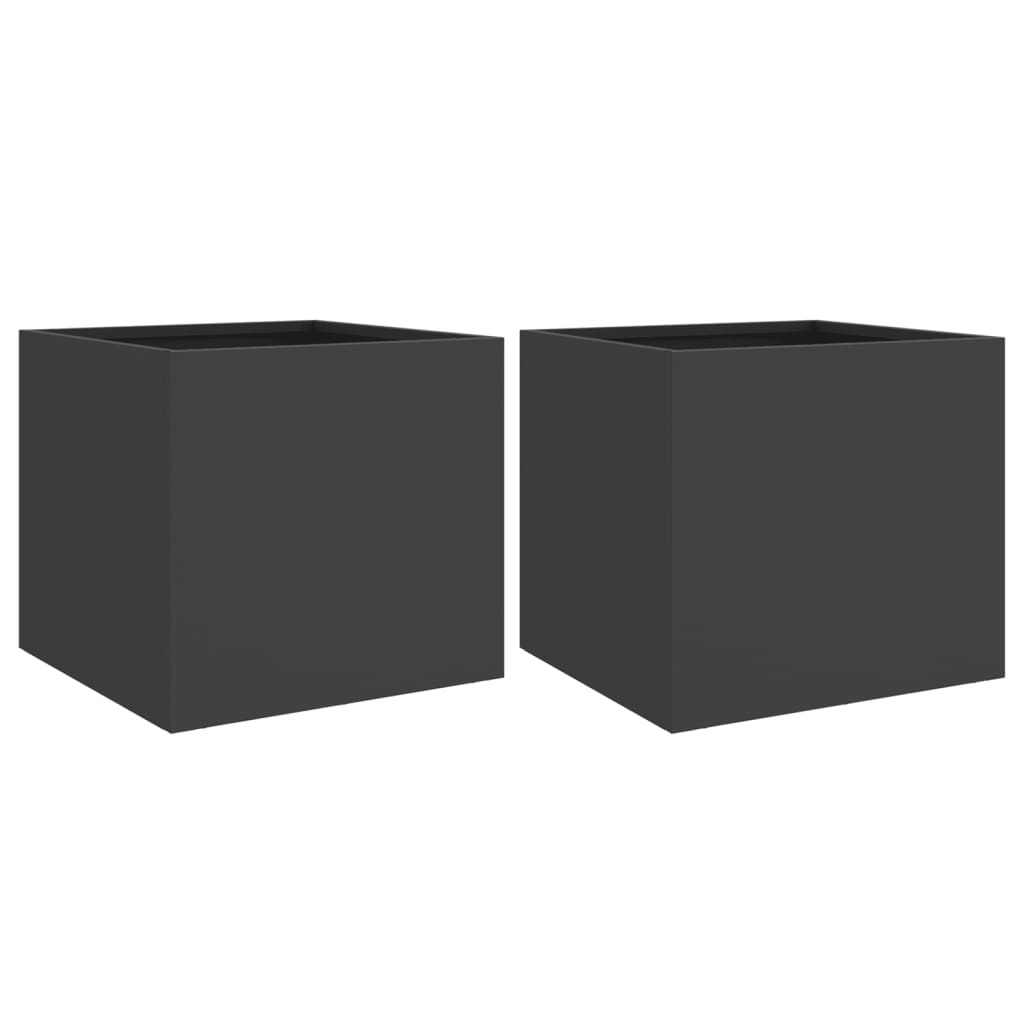 Vidaxx jardinières 2 pcs 32x30x29 cm acier noir
