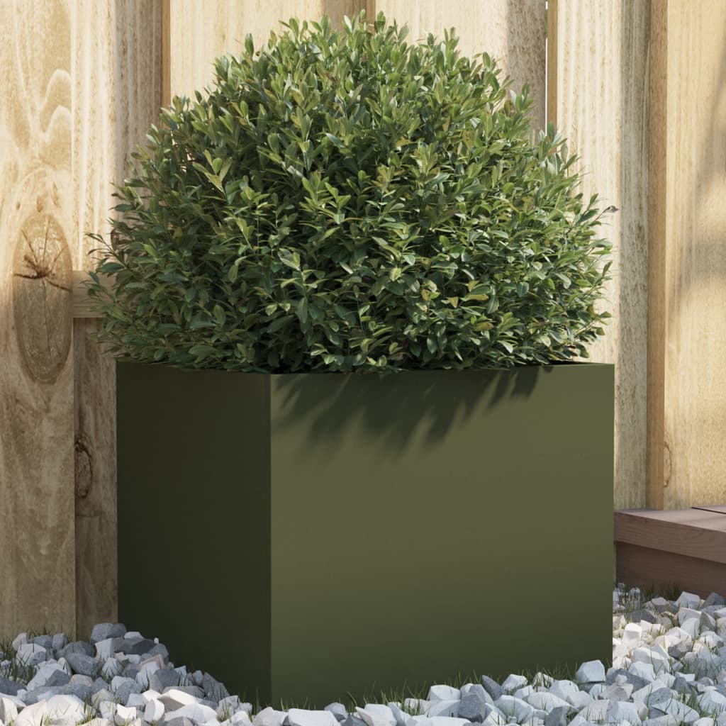 Vidaxx jardinière 32x30x29 cm acier vert olive