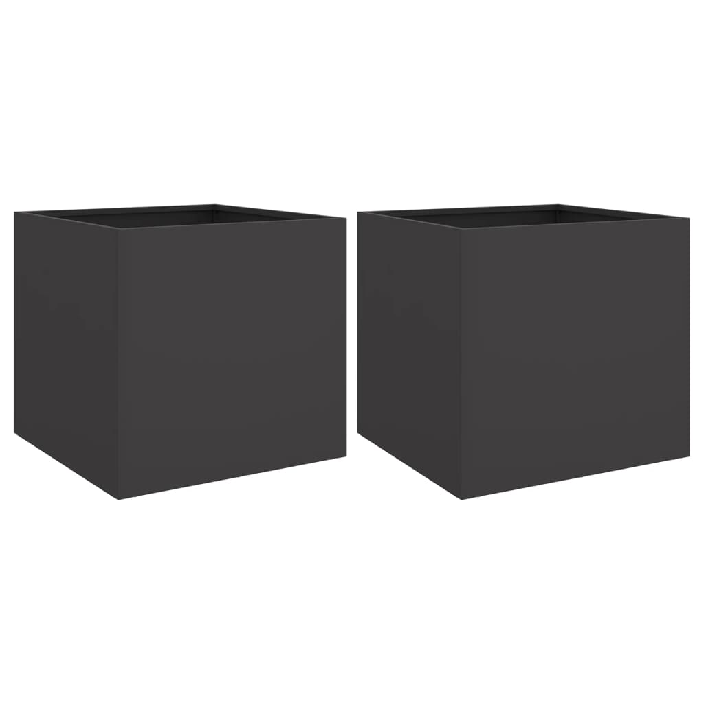 Vidaxx jardinières 2 pcs 42x40x39 cm acier noir