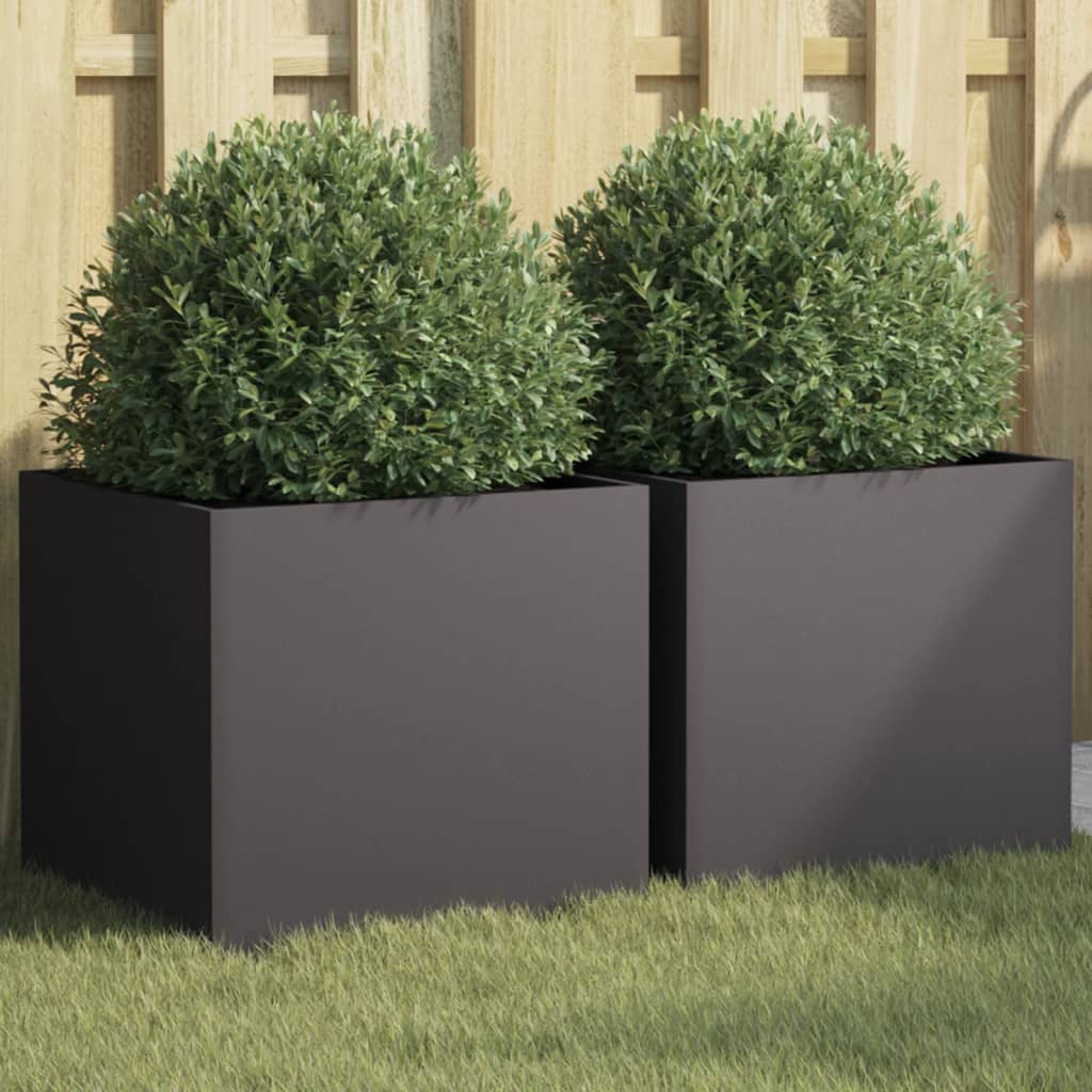 Vidaxx jardinières 2 pcs 42x40x39 cm acier noir