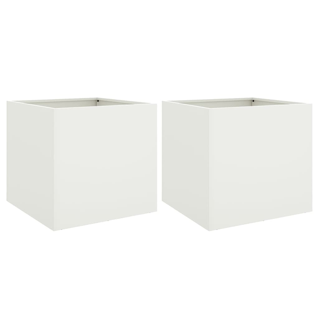 Vidaxx jardinières 2 pcs 42x40x39 cm acier blanc