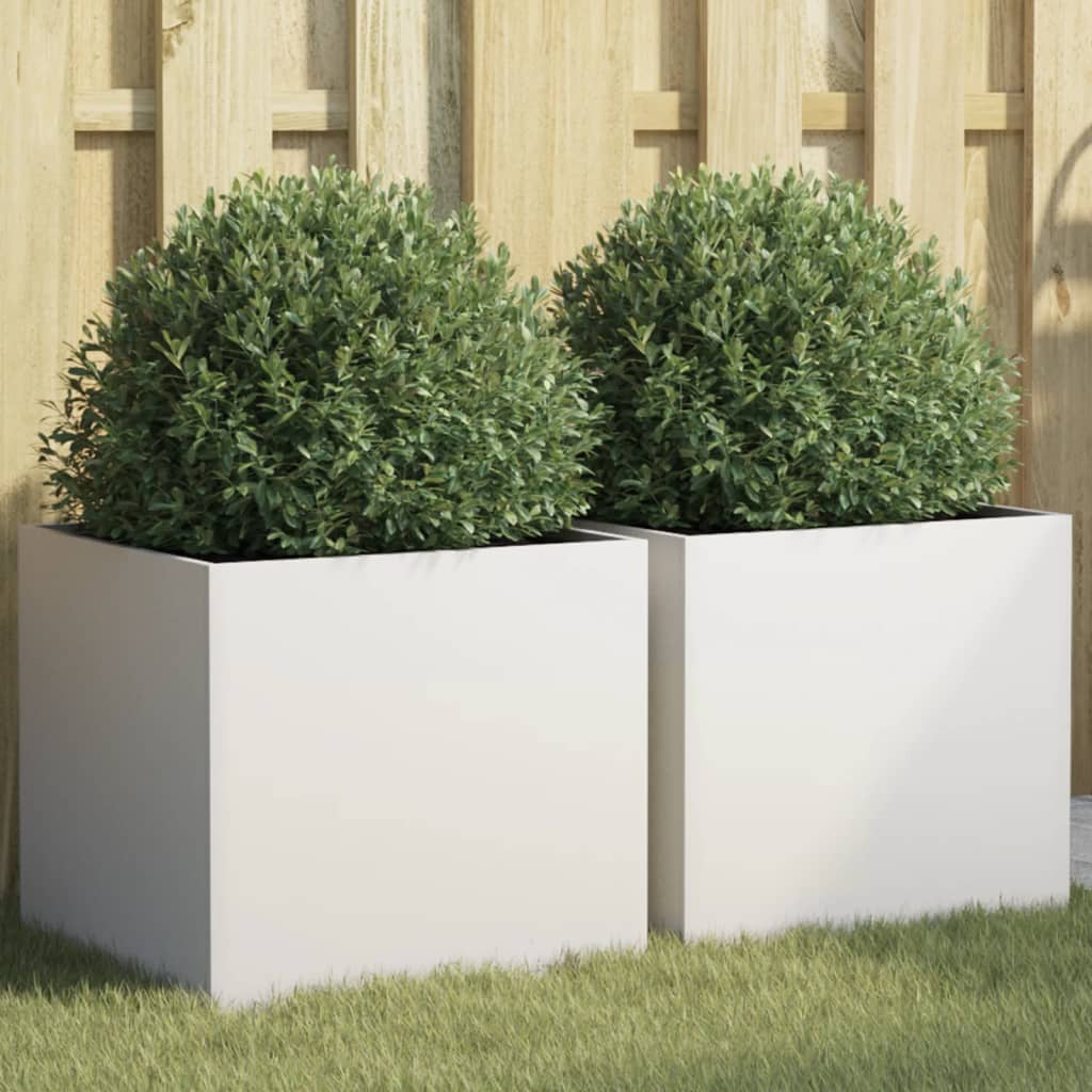Vidaxx jardinières 2 pcs 42x40x39 cm acier blanc