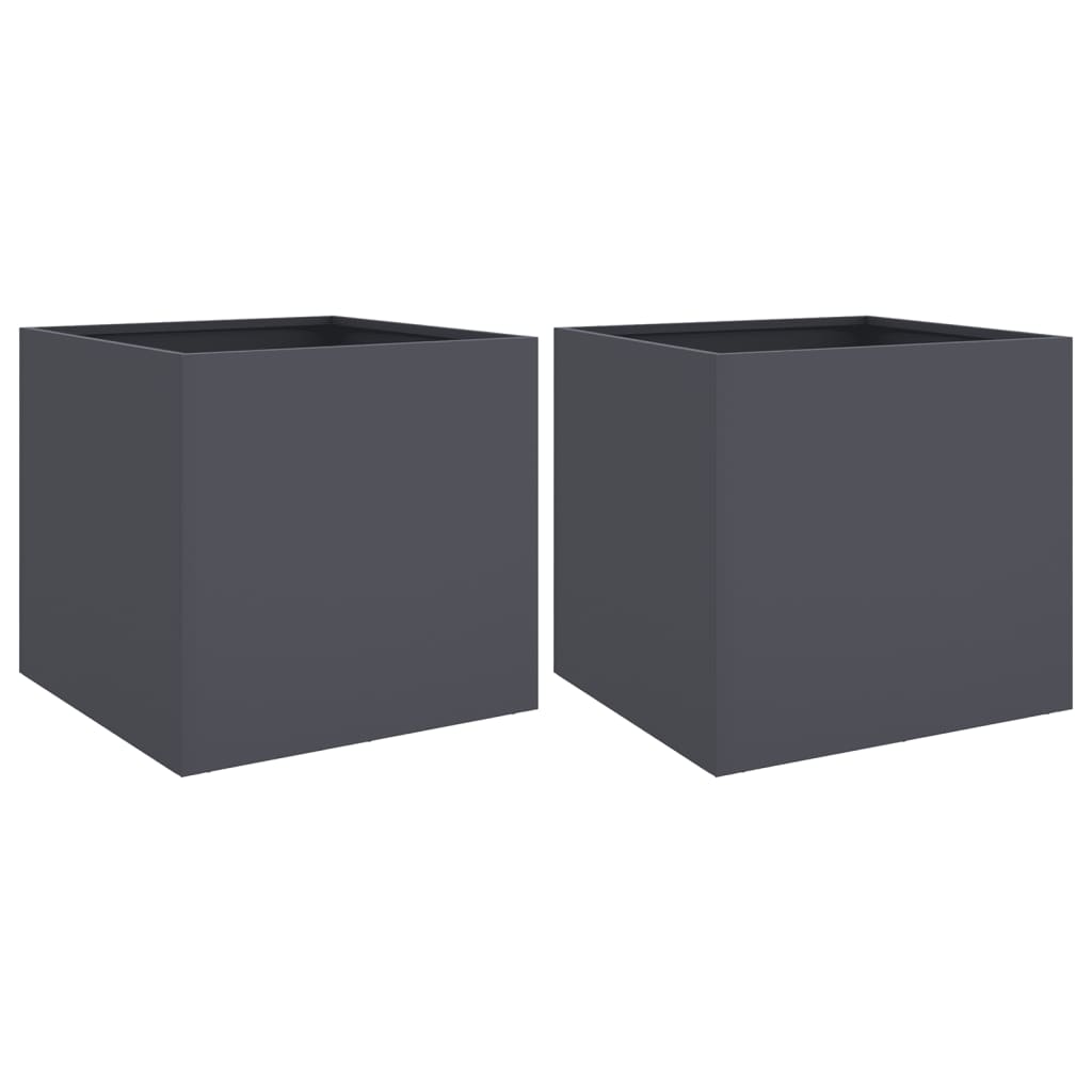 Vidaxx jardinières 2 pcs 42x40x39 cm acier anthracite