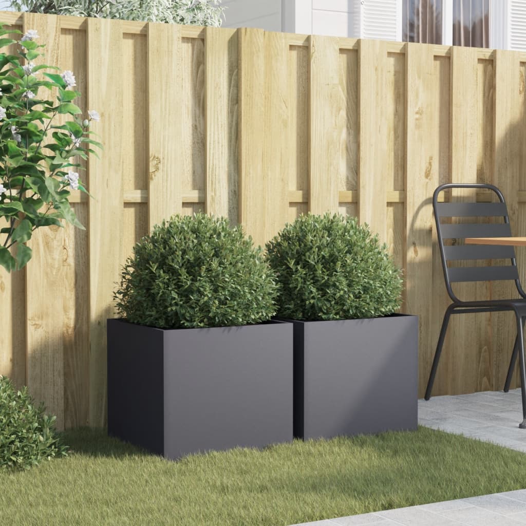 Vidaxx jardinières 2 pcs 42x40x39 cm acier anthracite