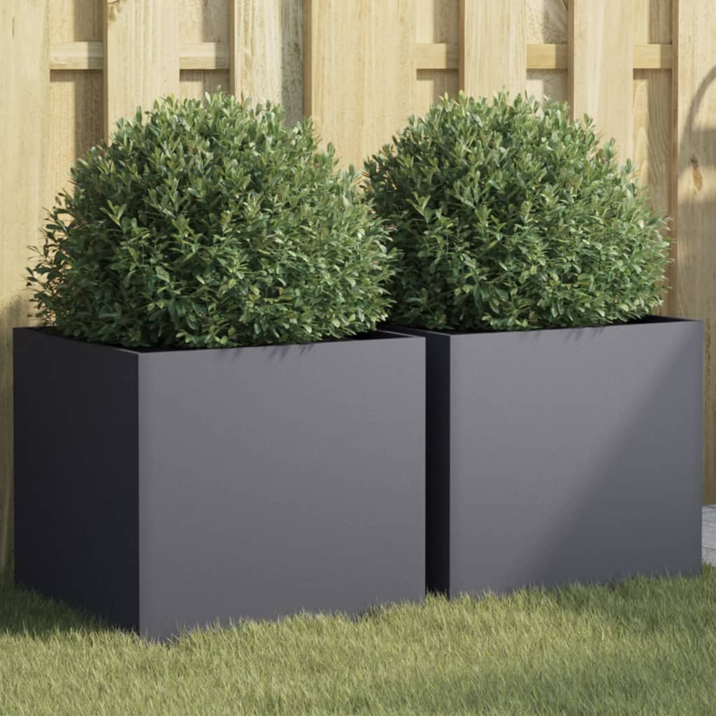 Vidaxx jardinières 2 pcs 42x40x39 cm acier anthracite