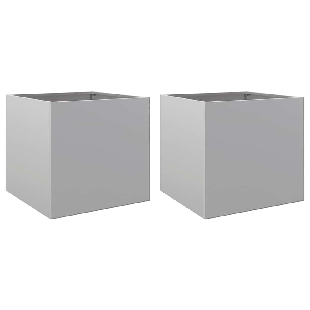 Vidaxx jardinières 2 pcs 42x40x39 cm acier galvanisé couleur argent