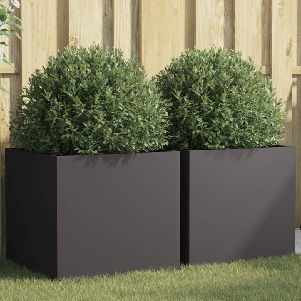 Vidaxx jardinières 2 pcs 49x47x46 cm acier noir