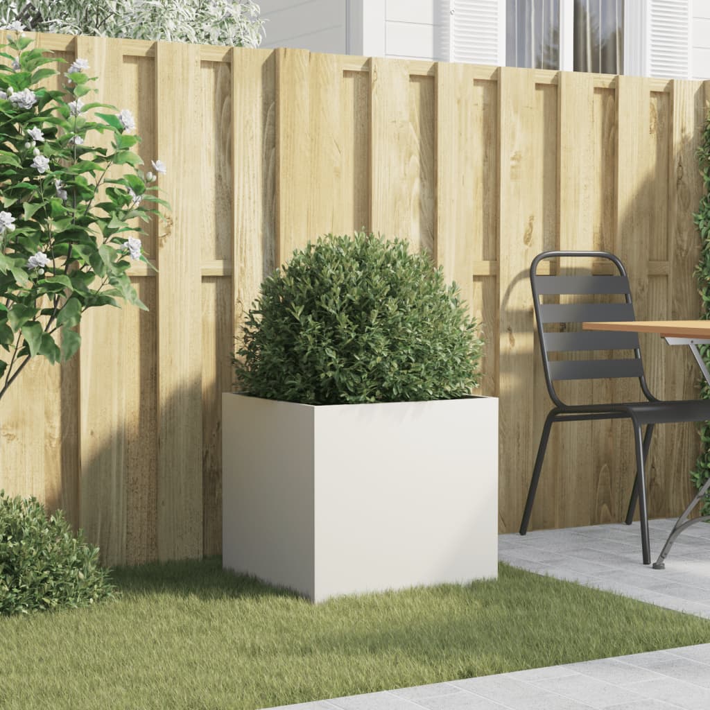 Vidaxx jardinière 49x47x46 cm acier blanc